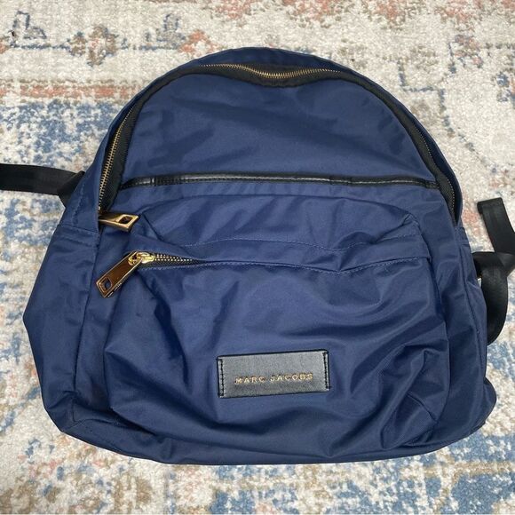 The Biker Nylon Medium Backpack by Marc Jacobs Navy Blue 14” by 12”